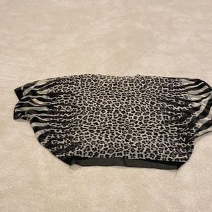 Black and white leopard and zebra print poncho